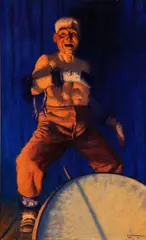 Fred Machetanz, The Chief Dances, 1980, oil on board