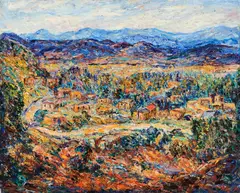 Alfred Morang, Santa Fe, Canyon Road, oil on board