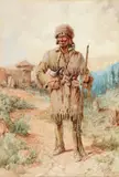 Kit Carson by Edgar S. Paxson, Watercolor, sold Jul 2012
