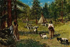 Indian Pastoral by Frank P. Sauerwein, oil on canvas, sold Jul 2012