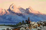 Conrad Schwiering, Hitting the High Trail, oil on canvas laid on board