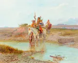 Olaf Carl Seltzer, Crow Scouts at the Watering Hole