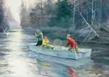 John Scott, First Strike, watercolor on paper