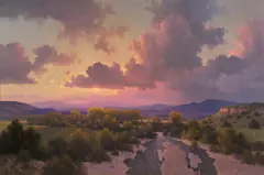 Michael Stack, Evening in the Gila Valley, oil on canvas