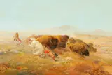 William Standing, Buffalo Hunt, oil on canvas
