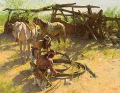 Howard Terpning, Treasure in the Desert, 2012, oil on canvas