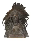 Adolph Alexander Weinman, Chief Black Bird... Ogalalla Sioux, bronze (No. 1 Casting)