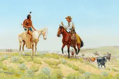 Byron B. Wolfe, On the Chisholm Trail – Parley for WoHaws, 1967, oil on canvas