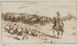 Edward Borein, Trail Herd #2 with remarque