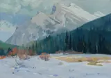 Belmore Browne, Mt. Rundle, Bow Valley, oil on canvas