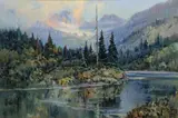 Joe De Yong, Pretty Woman Falls, 1923, oil on canvas