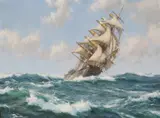 Montague Dawson, Swirling Foam – The Sovereign of the Seas