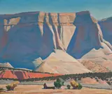 Maynard Dixon, Sculptured Sandstone, 1944, oil on canvasboard