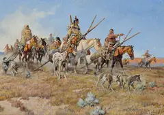 On the Move by Nick Eggenhofer, oil on board, sold Jul 2011