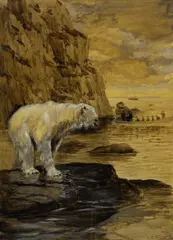 A. B. Frost, Polar Bear, watercolor on paper