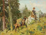 Frank B. Hoffman, Packing Out, oil on board