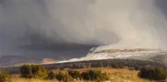 Wilson Hurley, Snow Squalls, Central Utah, oil on canvas