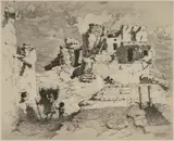 William Robinson Leigh, Walpi, First Mesa, circa 1910, etching on paper