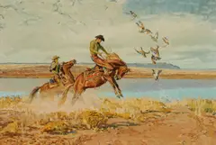 Spooked by Robert Lougheed, oil on canvas, sold Jul 2011