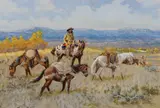 R. F. Morgan, Big Sky, Buckskin, and Beaver, 2011, oil on canvas
