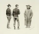 Frederic Remington, Scout with Two Troopers, circa 1894, pen & ink wash on paper