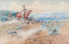 Charles Marion Russell, A Dangerous Sport, 1924, watercolor on paper