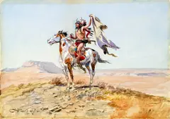 Charles Marion Russell, Indian Signaling, 1901, watercolor on paper