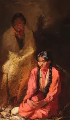 In the Pueblo by Frank P. Sauerwein, oil on board, sold Jul 2011