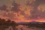 Michael Stack, Sundown Along the Rio Grande, oil on canvas
