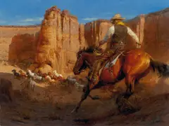 The Mustanger by Andy Thomas, 2011, oil on canvas, sold Jul 2011