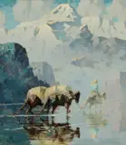 Eustace Paul Ziegler, Packhorses Below Mt. McKinley
