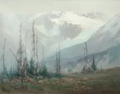 Louis Akin, Chaney Glacier, Glacier National Park, 1910, oil on canvas
