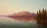 Grafton Tyler Brown, Lake Tahoe from Lake Tahoe City, 1882, oil on canvas