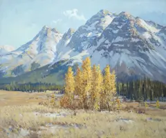 Aspens, October by Belmore Browne, 1924, oil on canvas, sold Jul 2010