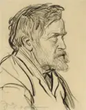Maynard Dixon, Man's Head, 1905, conte on paper