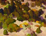 W. Herbert Dunton, Chupadero Landscape, oil on canvasboard