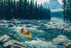 Jack Dumas, Wild River Run, watercolor & gouache on paper
