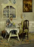 George Hitchcock, Tea for Two, 1885, oil on canvas