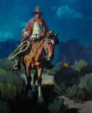 By the Light of the Moon by John Moyers, Oil on canvas, sold Jul 2010