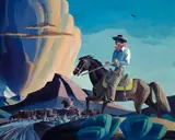 Dale Nichols, Trail Drive, 1950, oil on board