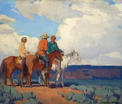 Edgar Alwin Payne, Arizona Trail - Navajo Riders, oil on canvas