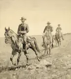 Frederic Remington, Charles F. Roe Making His Famous Ride to Camp Warner, 1893, ink wash on paper