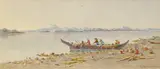 Theodore J. Richardson, Natives Loading Canoes, Sitka Bay