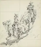 Frederic Remington, The Couriers, 1886, pen & ink on paper