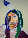 Fritz Scholder, Fierce Indian, 1975, oil on canvas