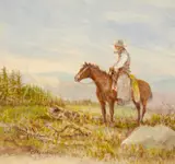 Olaf Wieghorst, Treeline - Cowboy