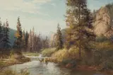 Robert Kennedy Abbett, Fly Fisherman, 1980, oil on board