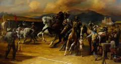 William Ahrendt, My Horse Can Beat Your Horse, oil on canvas