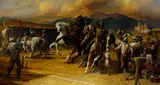 William Ahrendt, My Horse Can Beat Your Horse, oil on canvas