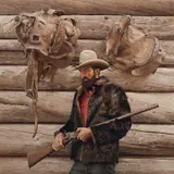 James Bama, Bob Edgar with Sharps Rifle